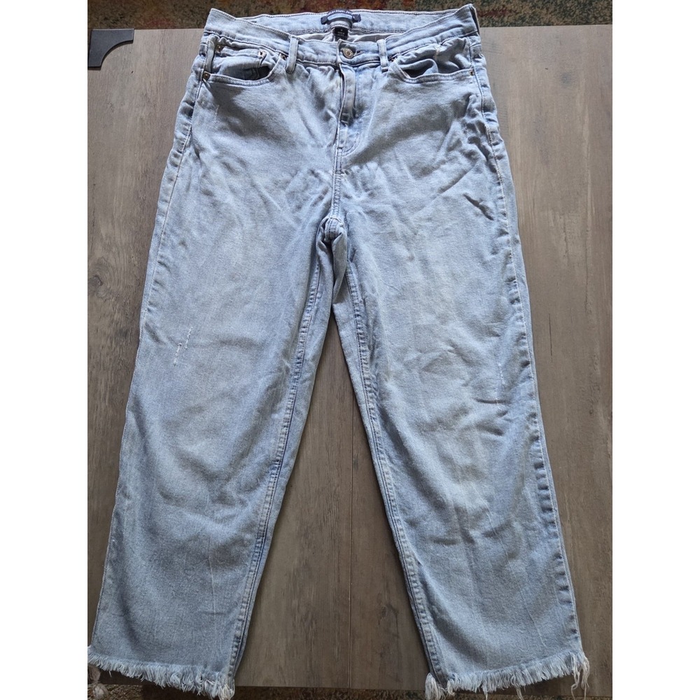 Calvin Klein Jeans Women's 31 Blue Denim Light Wash High Rise Straight Stretch